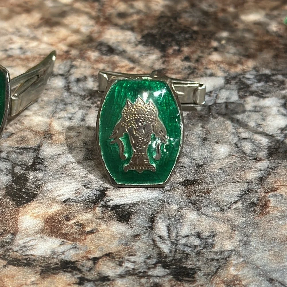 Vintage cuff links and tie clip